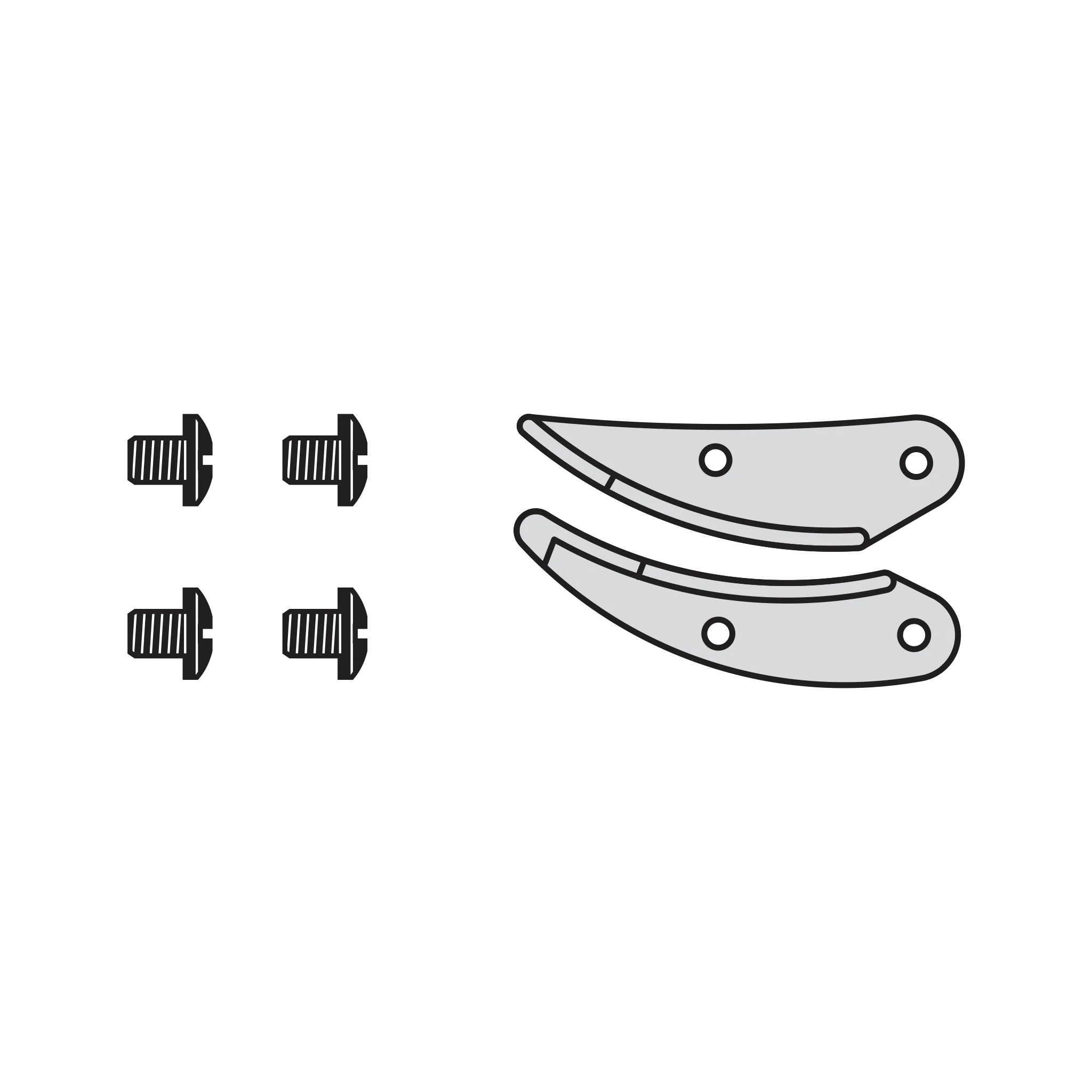 100/95 Stem holders for blade and counter blade with screws
